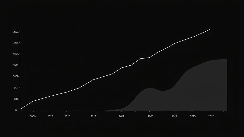 Clean minimalist financial line chart showing two intersecti